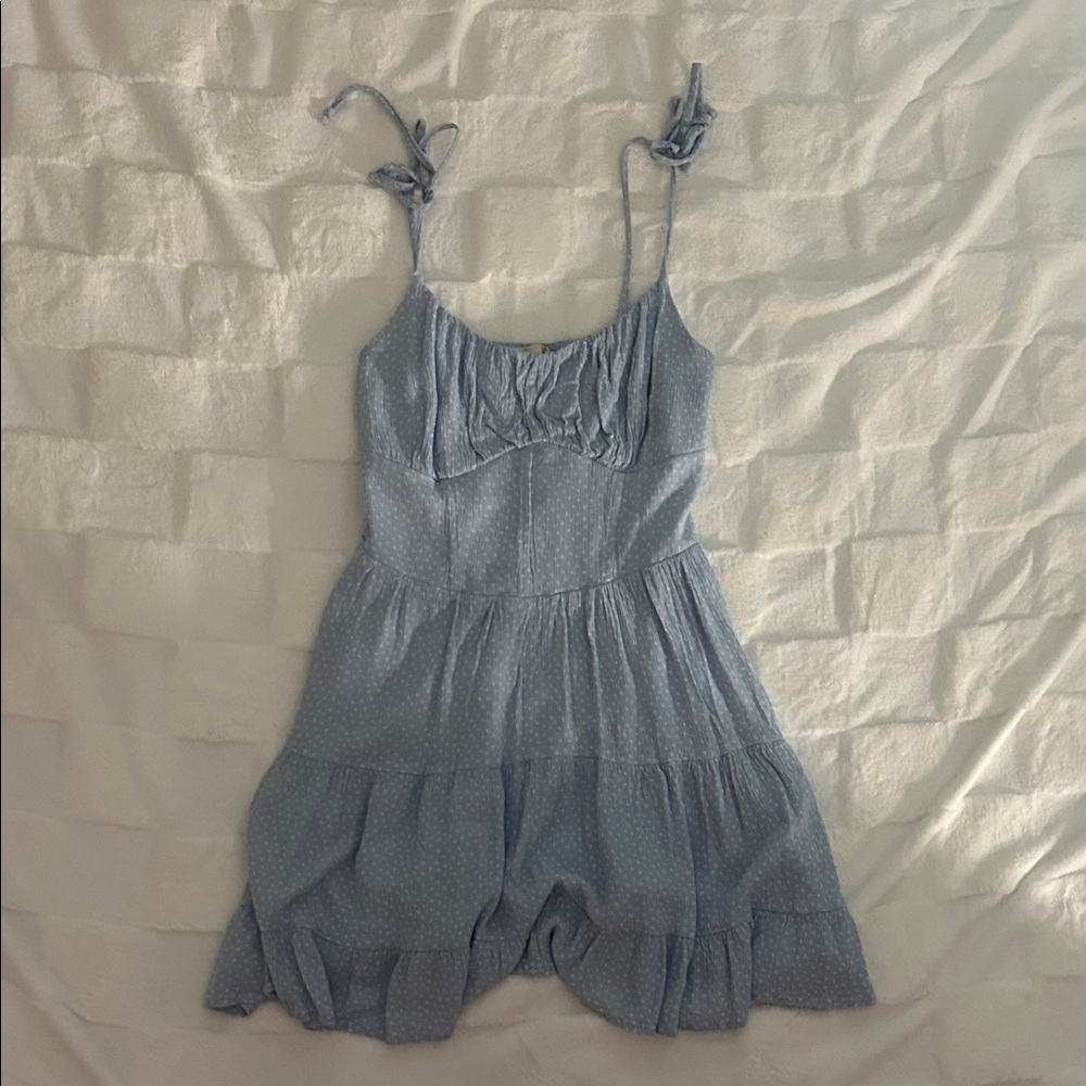 La Hearts Light Blue Polka Dot Dress